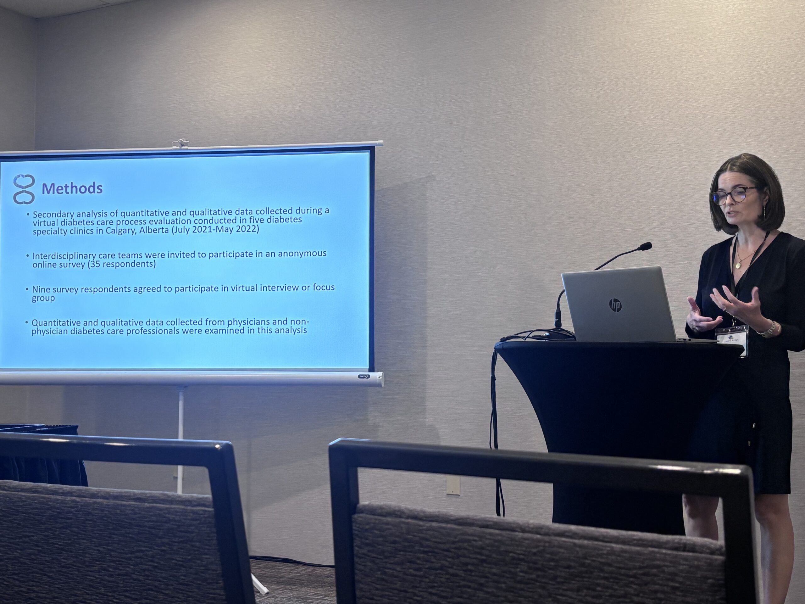 Dr. Doreen Rabi presents at CAHSPR 2026 on Identifying Interprofessional differences in virtual diabetes care delivery.